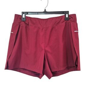 Avia Women's Burgundy Poly/Spandex Split Leg Running Shorts